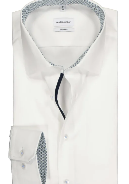Seidensticker shaped fit overhemd, wit (contrast)