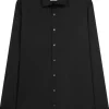 Seidensticker slim fit overhemd, twill, zwart
