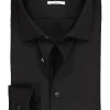 Seidensticker slim fit overhemd, mouwlengte 7, zwart