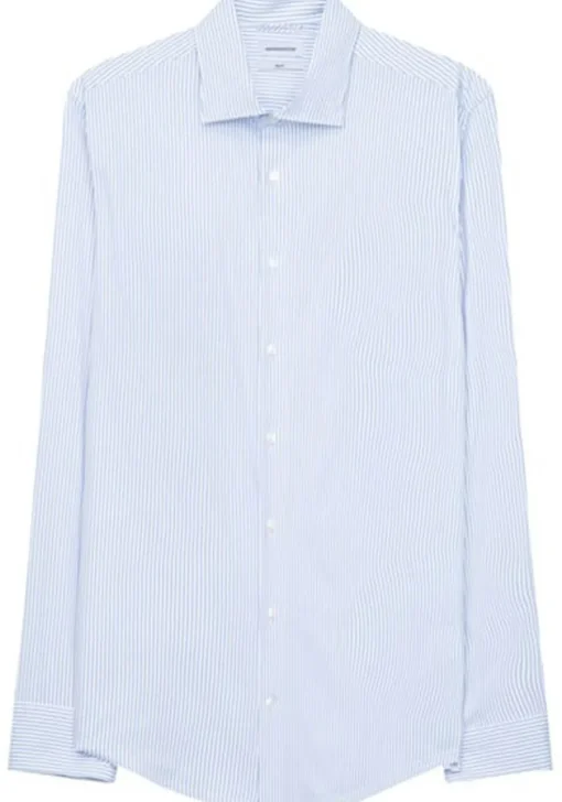 Seidensticker slim fit overhemd, popeline, blauw gestreept