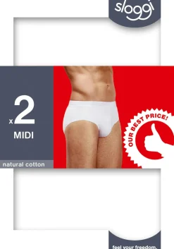 Sloggi Men 24/7 Midi, heren slips (2-pack), wit