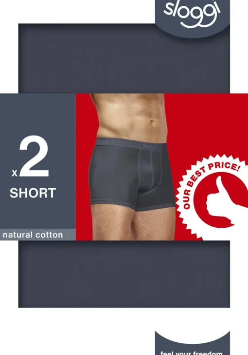 Sloggi Men 24/7 Short, heren boxers (2-pack), blauw