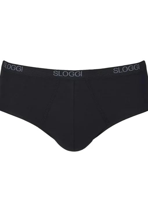 Sloggi Men Basic Midi, heren slip met smalle zijkanten (1-pack), zwart