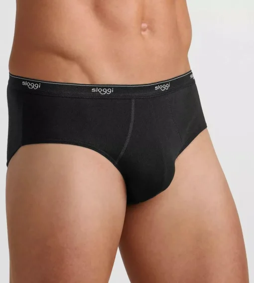 Sloggi Men Basic Midi, heren slip met smalle zijkanten (1-pack), zwart