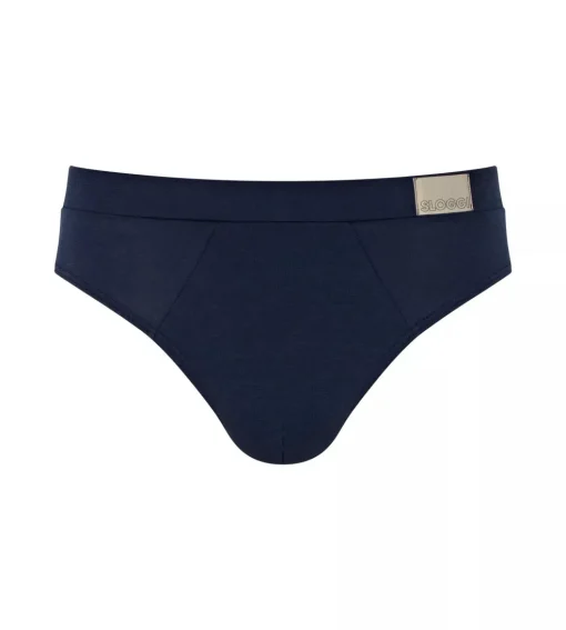 Sloggi Men GO Natural Brief, heren slip met smalle zijkanten (2-pack), kobalt- en donkerblauw