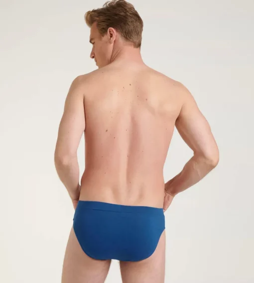 Sloggi Men GO Natural Brief, heren slip met smalle zijkanten (2-pack), kobalt- en donkerblauw