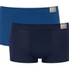 Sloggi Men GO Natural Hipster, heren boxershort korte pijp (2-pack), kobalt- en donkerblauw