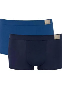 Sloggi Men GO Natural Hipster, heren boxershort korte pijp (2-pack), kobalt- en donkerblauw