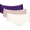 Sloggi Women Basic+ Midi (3-pack), dames slip, wit, roze, paars