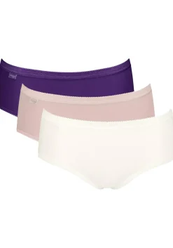 Sloggi Women Basic+ Midi (3-pack), dames slip, wit, roze, paars