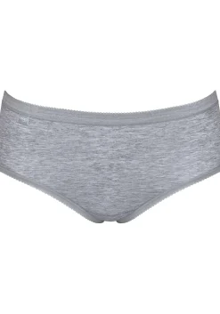 Sloggi Women Basic+ Midi (4-pack), dames slip, wit, lichtblauw, donkerblauw, grijs