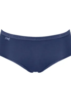 Sloggi Women Basic+ Midi (4-pack), dames slip, wit, lichtblauw, donkerblauw, roze