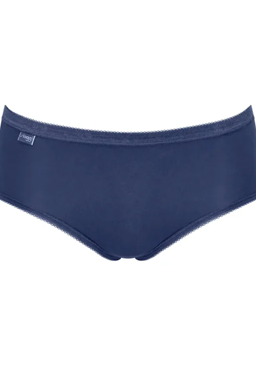 Sloggi Women Basic+ Midi (4-pack), dames slip, wit, lichtblauw, donkerblauw, roze