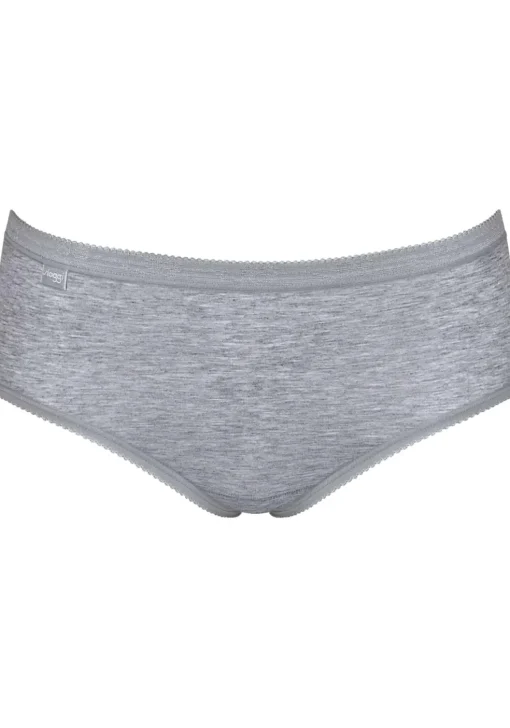 Sloggi Women Basic+ Midi (4-pack), dames slip, wit, grijs, roze, paars