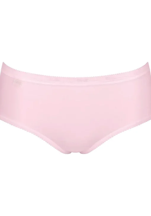 Sloggi Women Basic+ Midi (4-pack), dames slip, wit, lichtblauw, donkerblauw, roze