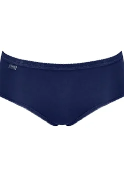 Sloggi Women Basic+ Midi (3-pack), dames slip, wit, donkerblauw, grijs
