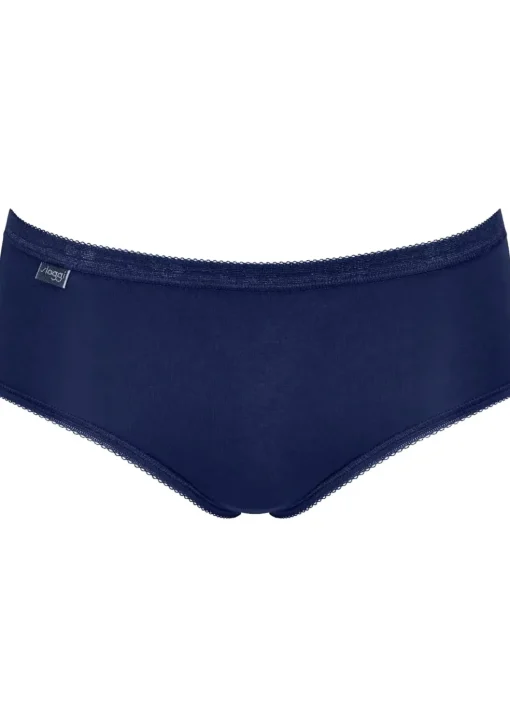 Sloggi Women Basic+ Midi (3-pack), dames slip, wit, donkerblauw, grijs