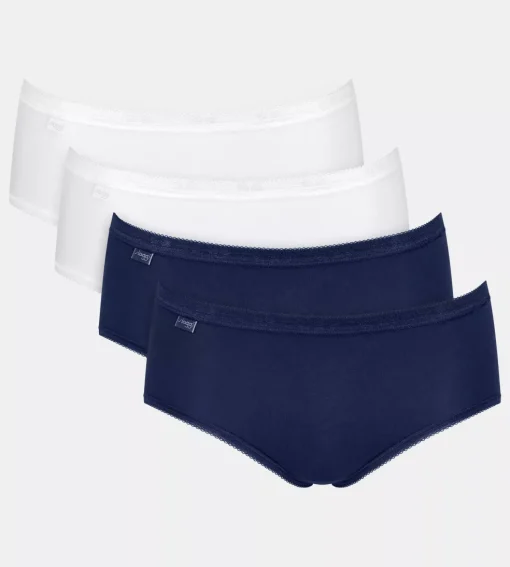Sloggi Women Basic+ Midi (4-pack), dames slip, wit