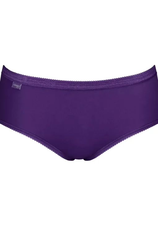 Sloggi Women Basic+ Midi (4-pack), dames slip, wit, grijs, roze, paars