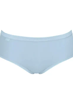 Sloggi Women Basic+ Midi (4-pack), dames slip, wit, lichtblauw, donkerblauw, roze