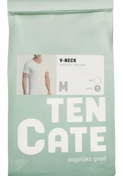 TEN CATE Basics men bamboo viscose T-shirt (1-pack), heren T-shirt V-hals, wit