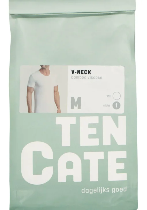 TEN CATE Basics men bamboo viscose T-shirt (1-pack), heren T-shirt V-hals, wit