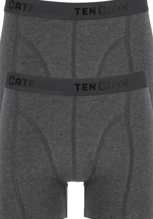 TEN CATE Basics men shorts (2-pack), heren boxers normale lengte, antraciet grijs melange
