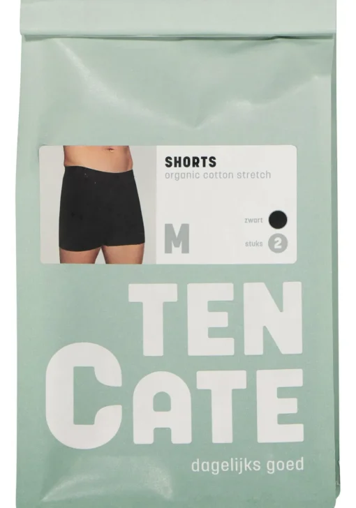 TEN CATE Basics men shorts (2-pack), heren boxers normale lengte, zwart
