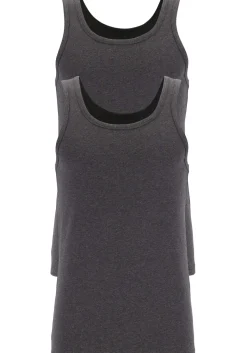 TEN CATE Basics men singlet (2-pack), heren hemden O-hals, antraciet grijs melange