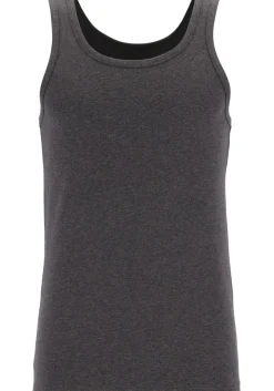 TEN CATE Basics men singlet (2-pack), heren hemden O-hals, antraciet grijs melange