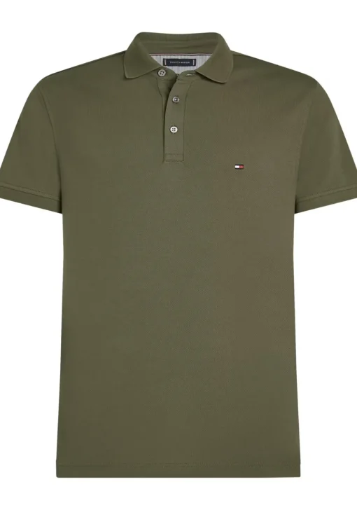 Tommy Hilfiger 1985 Slim Polo, heren poloshirt, olijfgroen