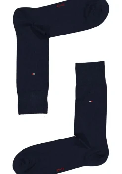 Tommy Hilfiger Check Socks (2-pack), herensokken katoen, geruit en uni, original blauw met rood