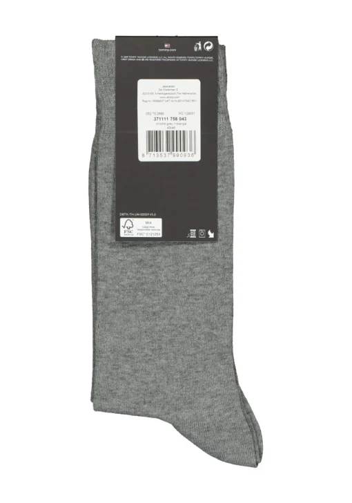 Tommy Hilfiger Classic Socks (2-pack), herensokken katoen, grijs melange