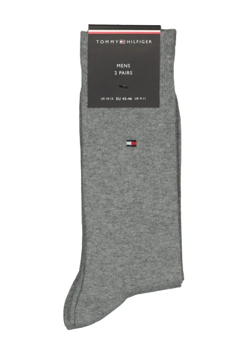 Tommy Hilfiger Classic Socks (2-pack), herensokken katoen, grijs melange