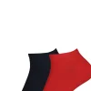 Tommy Hilfiger damessokken Sneaker (2-pack), korte enkelsok katoen, Tommy rood en blauw