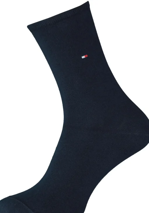 Tommy Hilfiger damessokken Dot (2-pack), uni en gestipt katoen, off white met blauw