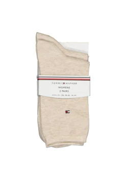 Tommy Hilfiger damessokken Casual (2-pack), uni katoen, licht beige melange
