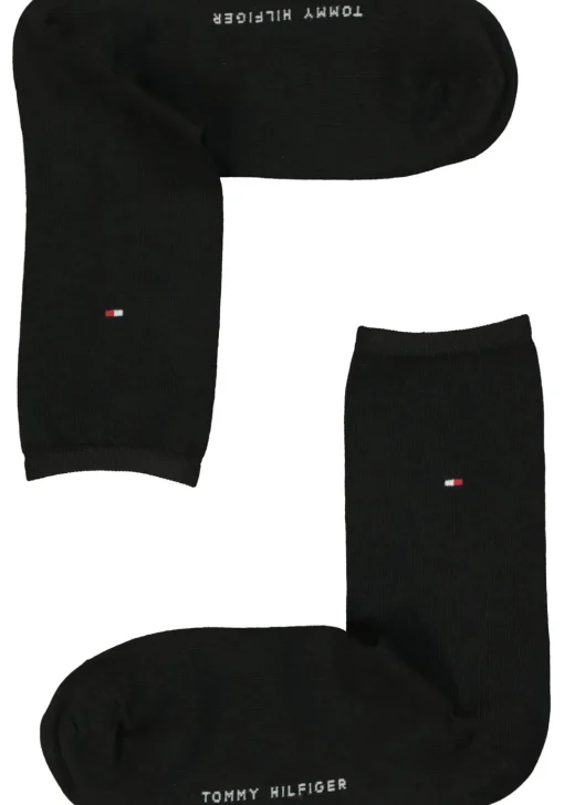 Tommy Hilfiger damessokken Dot (2-pack), uni en gestipt katoen, zwart met wit
