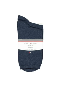 Tommy Hilfiger damessokken Casual (2-pack), uni katoen, jeansblauw