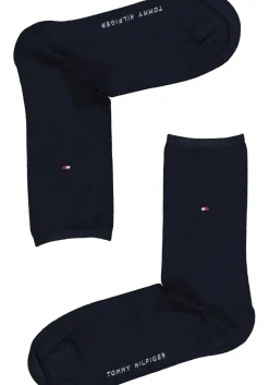 Tommy Hilfiger damessokken Dot (2-pack), uni en gestipt katoen, off white met blauw
