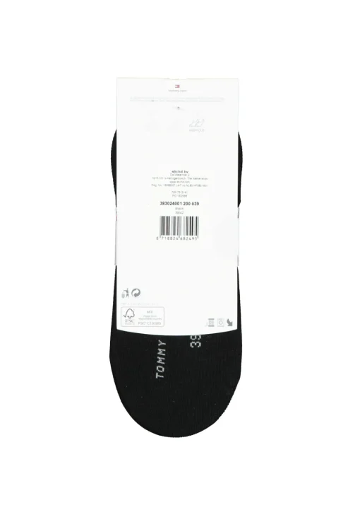 Tommy Hilfiger damessokken Footie (2-pack), onzichtbare sneakersokken katoen, zwart