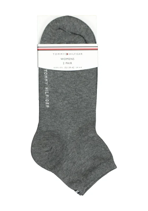 Tommy Hilfiger damessokken Casual Short (2-pack), korte sokken katoen, midden grijs melange