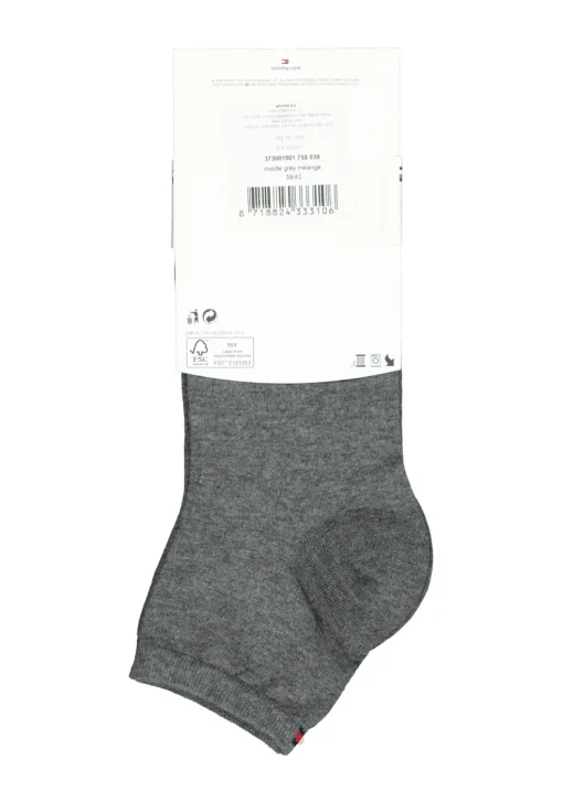 Tommy Hilfiger damessokken Casual Short (2-pack), korte sokken katoen, midden grijs melange