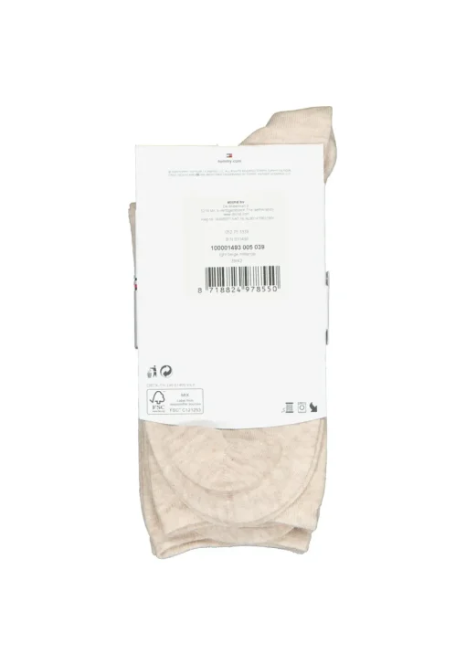 Tommy Hilfiger damessokken Dot (2-pack), uni en gestipt katoen, licht beige melange met wit