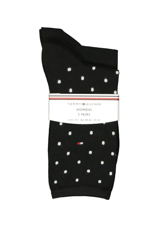 Tommy Hilfiger damessokken Dot (2-pack), uni en gestipt katoen, zwart met wit