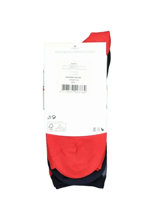 Tommy Hilfiger damessokken Check (2-pack), uni en geruit katoen, donkerblauw met rood