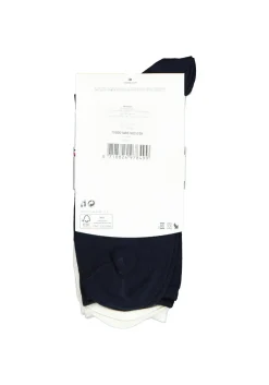Tommy Hilfiger damessokken Dot (2-pack), uni en gestipt katoen, off white met blauw