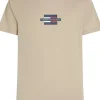 Tommy Hilfiger Flag Box Tee, heren T-shirt korte mouw O-hals, beige