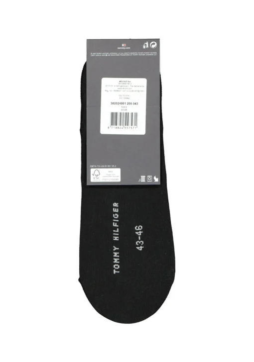 Tommy Hilfiger Footie Socks (2-pack), heren sneaker sokken katoen, onzichtbaar, zwart