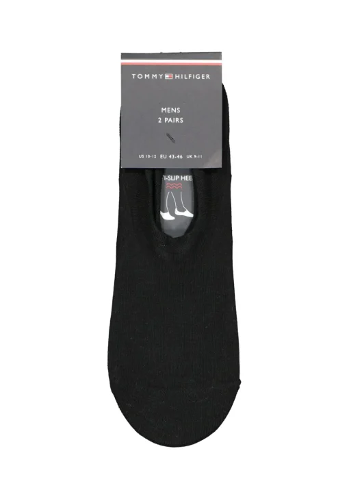 Tommy Hilfiger Footie Socks (2-pack), heren sneaker sokken katoen, onzichtbaar, zwart